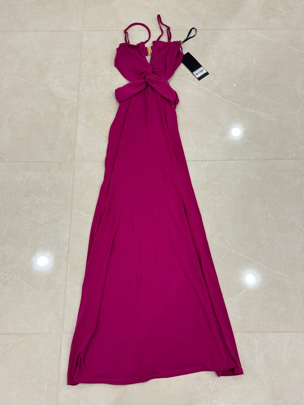 Studio F Fuchsia Knot-Front Maxi Dress